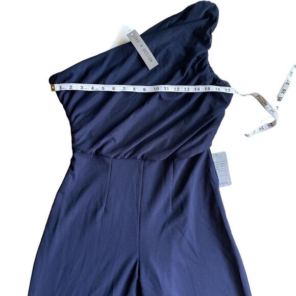 LOVE BY DESIGN One-shoulder Wide Leg Jumpsuit Size M - Picture 6 of 8